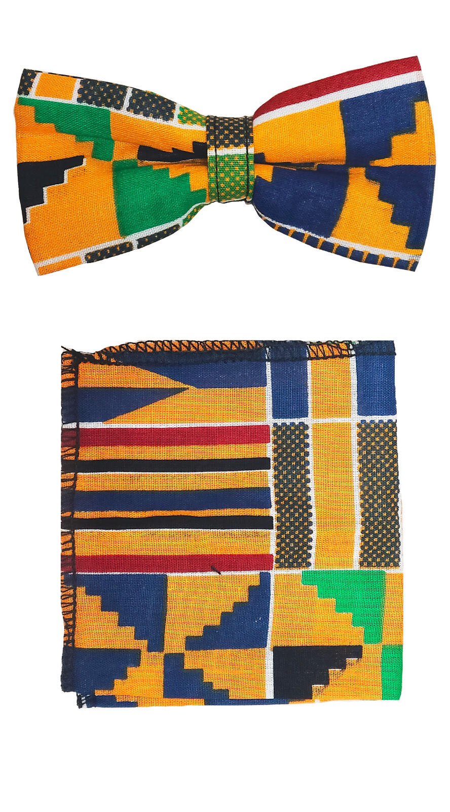 kente bow tie and hanky sets